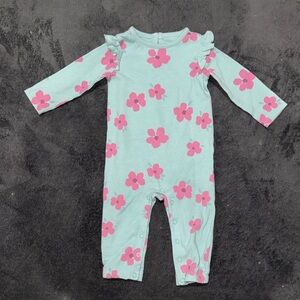 Carter's Aqua and Pink Floral Bodysuit
